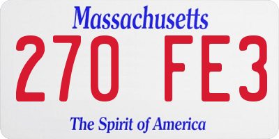 MA license plate 270FE3