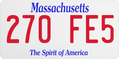 MA license plate 270FE5