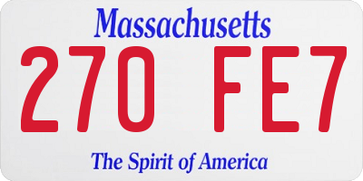 MA license plate 270FE7