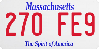 MA license plate 270FE9