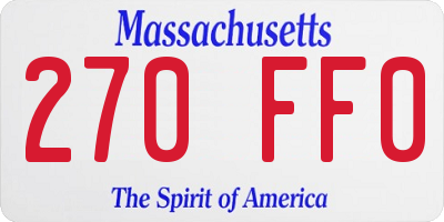 MA license plate 270FF0