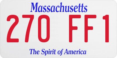 MA license plate 270FF1