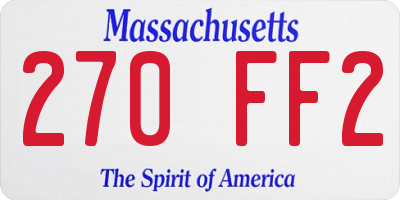 MA license plate 270FF2