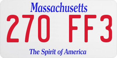 MA license plate 270FF3