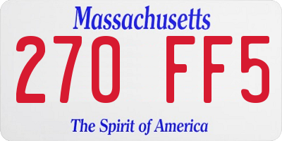 MA license plate 270FF5