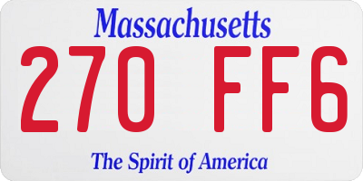 MA license plate 270FF6