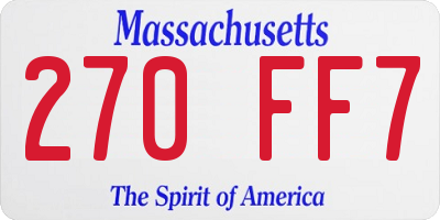 MA license plate 270FF7