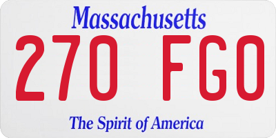 MA license plate 270FG0