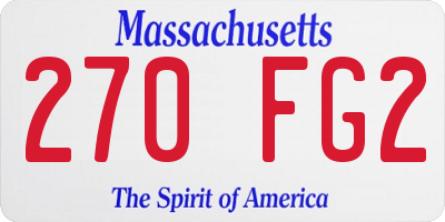 MA license plate 270FG2