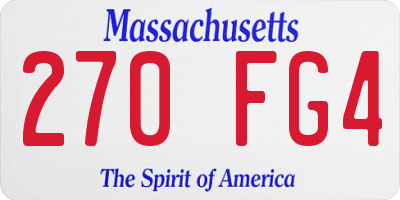 MA license plate 270FG4
