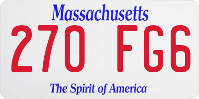 MA license plate 270FG6