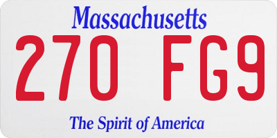 MA license plate 270FG9