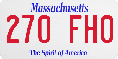 MA license plate 270FH0