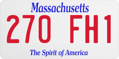 MA license plate 270FH1
