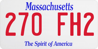 MA license plate 270FH2