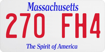 MA license plate 270FH4