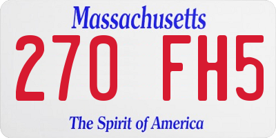 MA license plate 270FH5