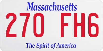 MA license plate 270FH6