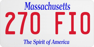MA license plate 270FI0