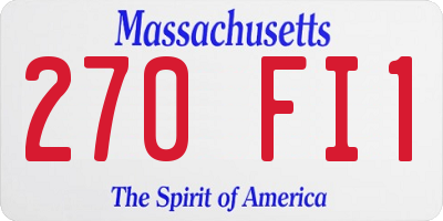 MA license plate 270FI1