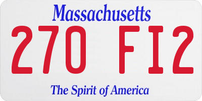 MA license plate 270FI2