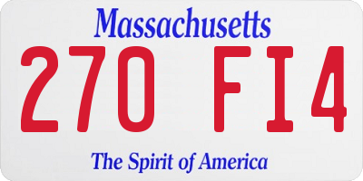 MA license plate 270FI4