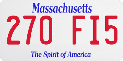 MA license plate 270FI5