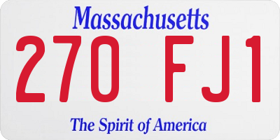 MA license plate 270FJ1
