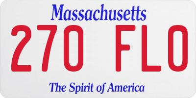 MA license plate 270FL0