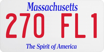 MA license plate 270FL1