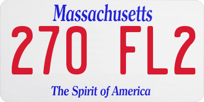 MA license plate 270FL2