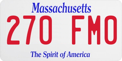 MA license plate 270FM0