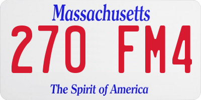 MA license plate 270FM4
