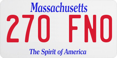 MA license plate 270FN0