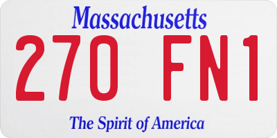MA license plate 270FN1