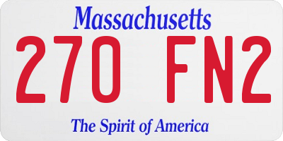 MA license plate 270FN2