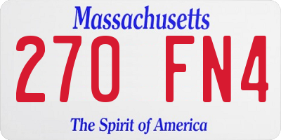 MA license plate 270FN4
