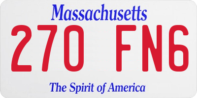 MA license plate 270FN6
