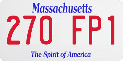 MA license plate 270FP1