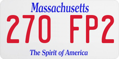 MA license plate 270FP2