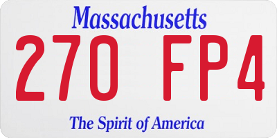 MA license plate 270FP4