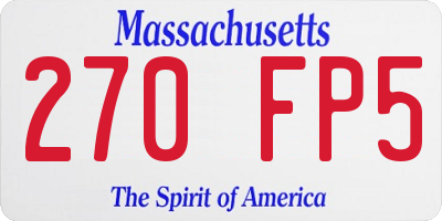MA license plate 270FP5