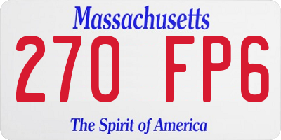 MA license plate 270FP6