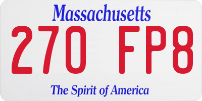 MA license plate 270FP8