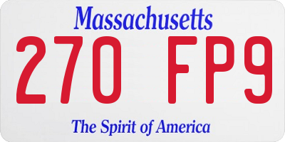 MA license plate 270FP9