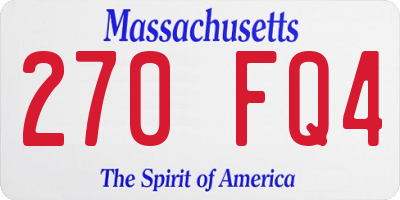MA license plate 270FQ4
