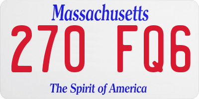 MA license plate 270FQ6