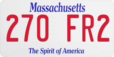 MA license plate 270FR2