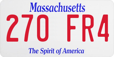 MA license plate 270FR4