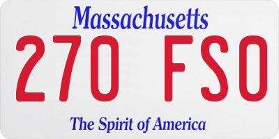 MA license plate 270FS0